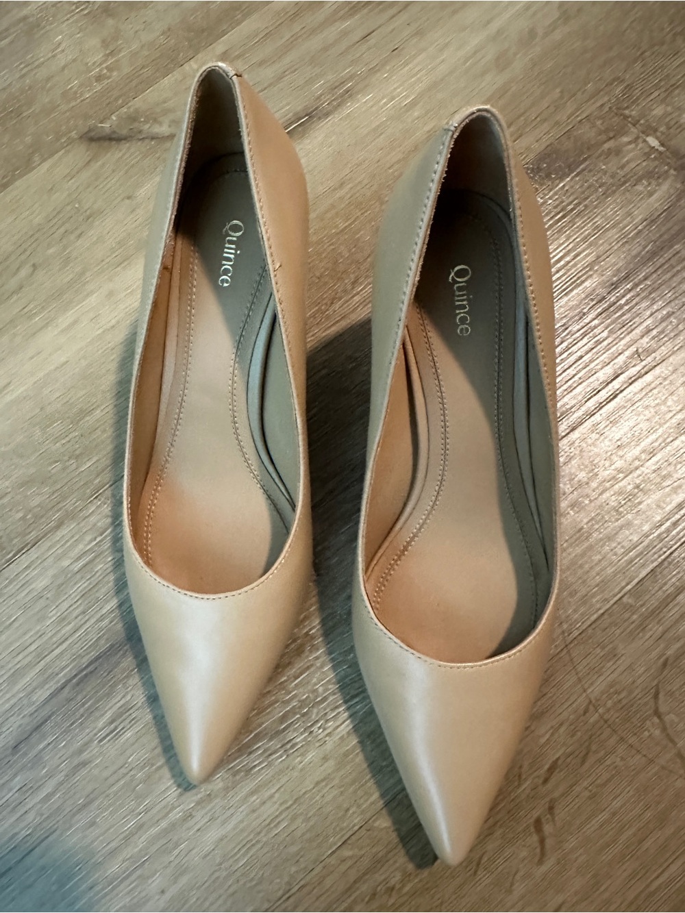 Quince Women's Pointed Toe Pump in Nude US 6.5
